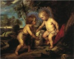 Theodore Clement Steele  - Peintures - L'Enfant Jésus et le petit saint Jean