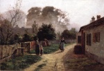 Theodore Clement Steele  - Bilder Gemälde - Village Scene