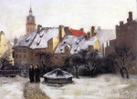 Theodore Clement Steele  - Peintures - Après-midi d'hiver dans Vieux Munich