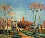 Camille  Pissarro - paintings - Entrance to the Village of Visins