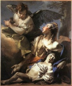 Giovanni Battista Tiepolo - Bilder Gemälde - The Angel Succouring Hagar