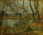 Camille  Pissarro - paintings - Grauer Tag an den Ufern der Oise