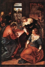 Jacopo Robusti Tintoretto - Peintures - Christ dans la maison de Marthe et Marie