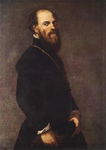 Jacopo Robusti Tintoretto - Bilder Gemälde - Man with a Golden Lace