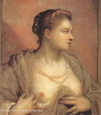 Portrait of a Women Revealing her Breasts