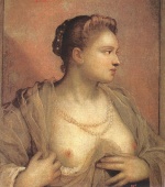 Jacopo Robusti Tintoretto - Bilder Gemälde - Portrait of a Women Revealing her Breasts