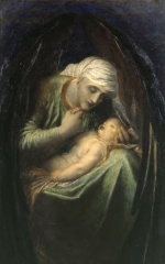 George Frederick Watts - paintings - Death Crowning Innocence