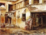 Edwin Lord Weeks - Peintures - Cour intérieure au Maroc