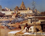 Edwin Lord Weeks - Peintures - les pigeaons sacrés de  Jaipur