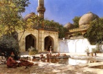 Edwin Lord Weeks - paintings - Figures in the Courtyard of a Mosque