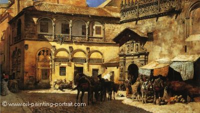 Market Square in Front of the Sacristy and Doorway of the Cathedral Granada
