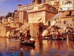 Edwin Lord Weeks - Bilder Gemälde - On the River Benares