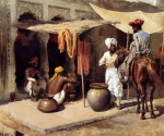 Edwin Lord Weeks - Peintures - Devant l´atelier d´un teinturier en Inde