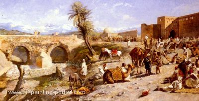 The Arrival of a Caravan Outside Marakesh