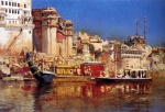 Edwin Lord Weeks  - Peintures - La Barge du Maharajah de Bénarès