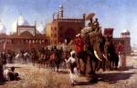 Edwin Lord Weeks  - Peintures - Le retour de la cour impériale de la Grande Mosquée de Delhi