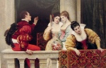 Eugene de Blaas - Bilder Gemälde - On the Balcony