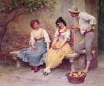 Eugene de Blaas - Bilder Gemälde - The Flirtation