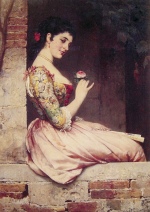 Eugene de Blaas - Bilder Gemälde - The Rose