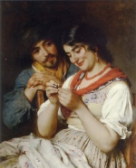 Eugene de Blaas - paintings - The Seamstress