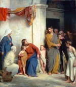 Carl Heinrich Bloch - Peintures - Le Christ avec des enfants