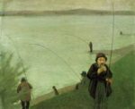 August Macke - paintings - Anglers on the Rhine