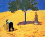 August Macke - Peintures - Arbre dans champ de blé