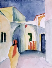 August Macke - Peintures - Vue sur une ruelle
