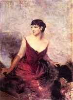 Giovanni Boldini - Peintures - La comtesse de Rasty assise dans un fauteuil