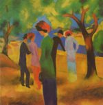 August Macke - Peintures - Dame en vert