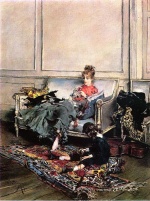 Giovanni Boldini - paintings - Peaceful Days (The Music Lesson)
