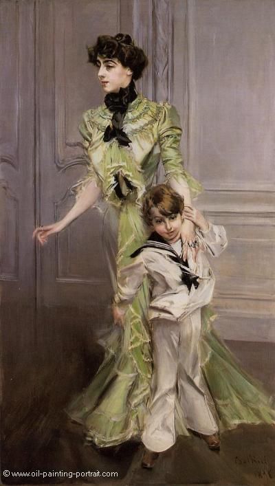 Portrait of Madame Georges Hugo and her Son Jean