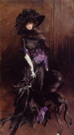 Giovanni Boldini - paintings - Portrait of the Marchesa Luisa Casati with a Greyhound