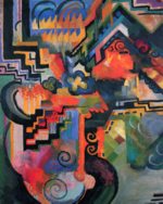 August Macke - Peintures - Composition colorée