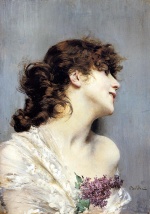 Giovanni Boldini - Bilder Gemälde - Profile of a Young Woman