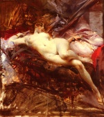 Giovanni Boldini - Bilder Gemälde - Reclining Nude