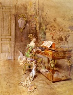 Giovanni Boldini  - Bilder Gemälde - The Lady Pianist
