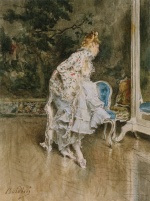 Giovanni Boldini  - Peintures - La beauté devant le miroir