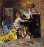Giovanni Boldini  - Bilder Gemälde - Women at a Piano