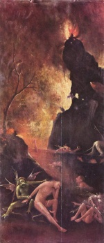Hieronymus Bosch - Bilder Gemälde - Die Rast am Höllenfluss