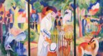 August Macke - Peintures - Grand jardin zoologique