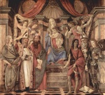Bild:Thronende Madonna, Engeln und Heiligen