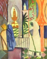 August Macke - Peintures - Dans le hall du temple