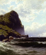 Alfred Thompson Bricher - Peintures - Rocher de Brundith Head à Grand Manan