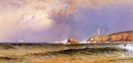 Alfred Thompson Bricher - paintings - Coastal Scene with Lighthouse