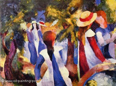 Girls under Trees