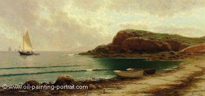 Seascape with Dories and Sailboats