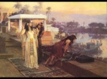 Frédéric Arthur Bridgman - Peintures - Cléopâtre sur la terrasse de Philae