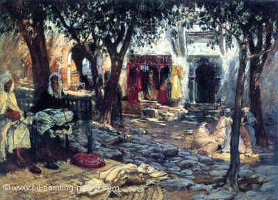Idle Moments an Arab Courtyard