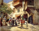 Frédéric Arthur Bridgman - Peintures - Marché en Afrique du Nord